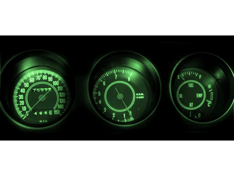 MP-71-CH-RAL-UB-GRN 1971 Rally Challenger Green LED Gauge Light Kit